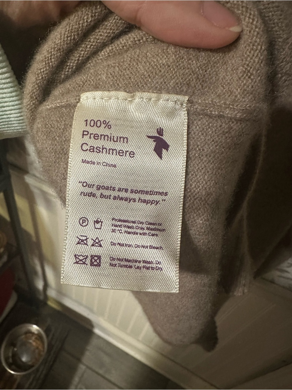 State Cashmere Taupe Turtleneck Sweater - L Wounded bird - Picture 5 of 6